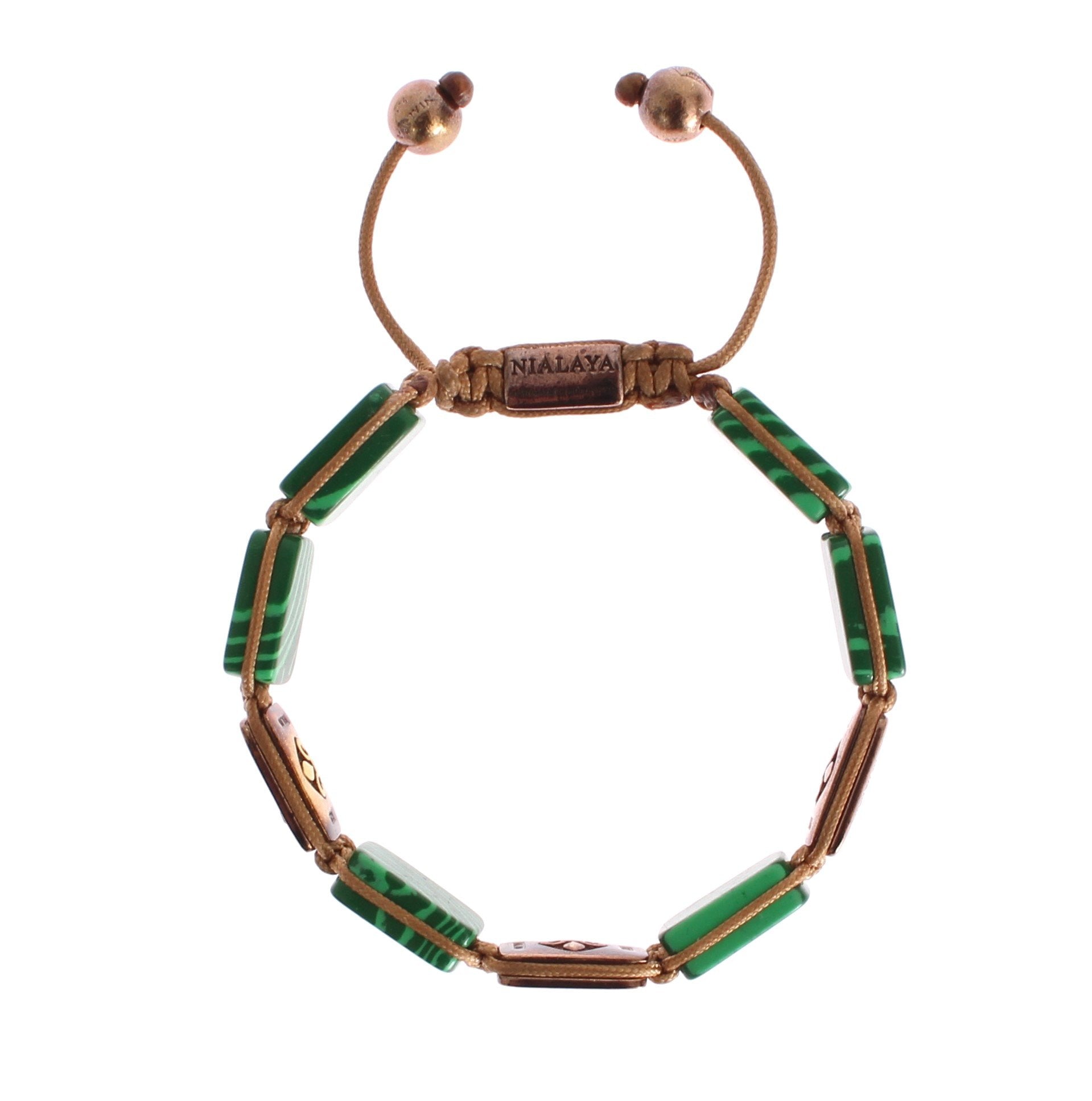 CZ Malachite 18K Gold 925 Bracelet