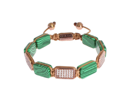 CZ Malachite 18K Gold 925 Bracelet