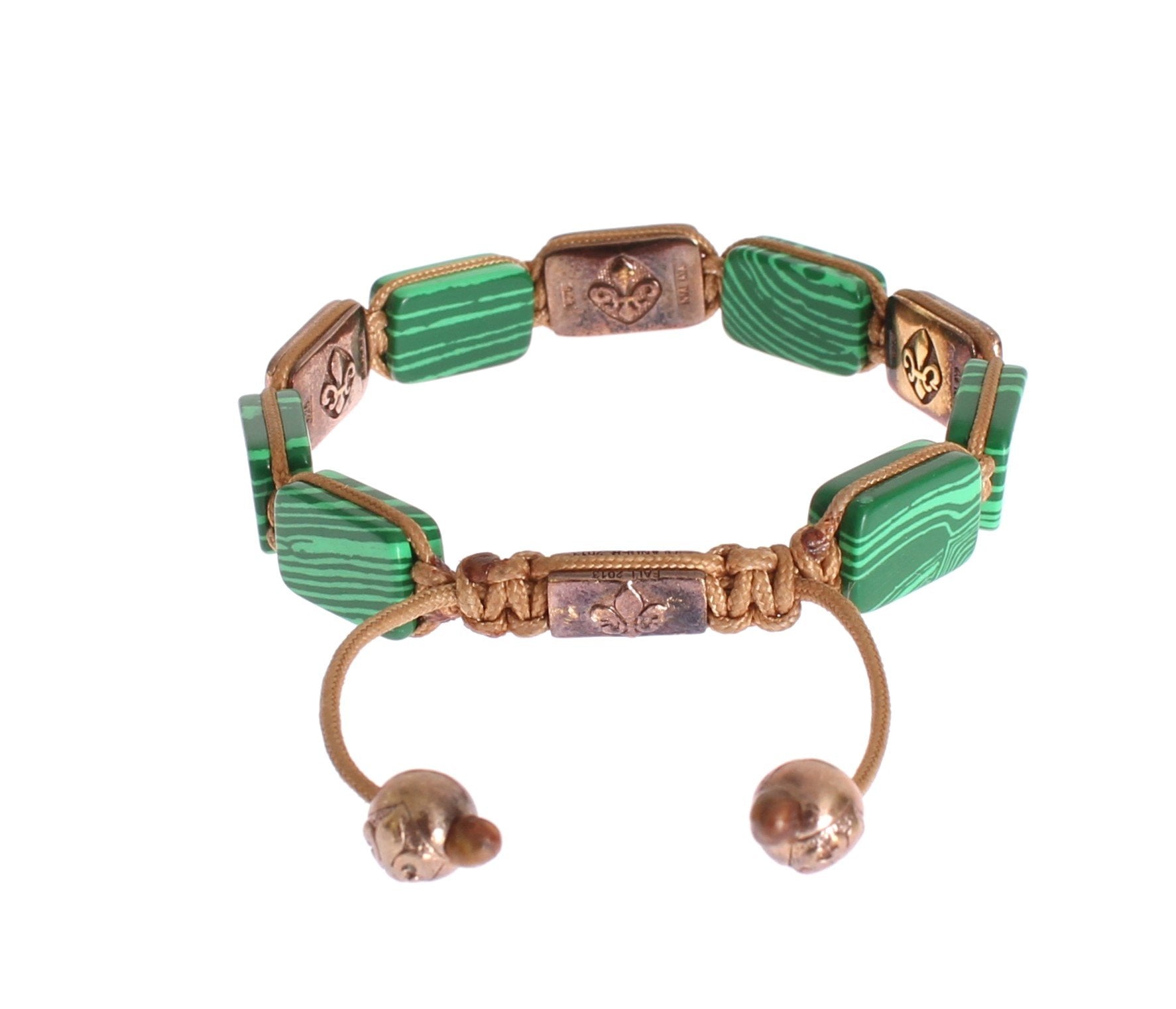 CZ Malachite 18K Gold 925 Bracelet