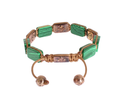 CZ Malachite 18K Gold 925 Bracelet