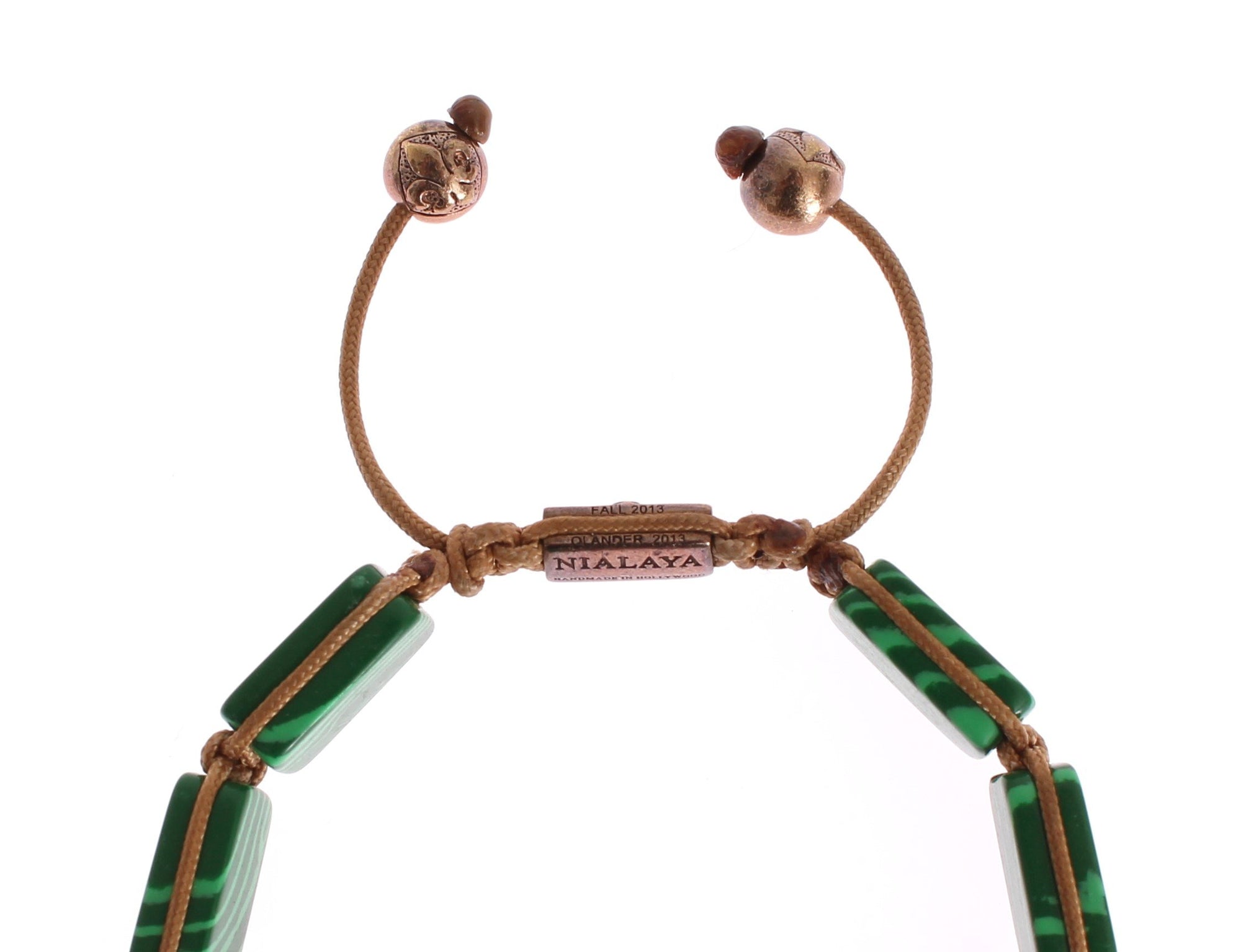 CZ Malachite 18K Gold 925 Bracelet