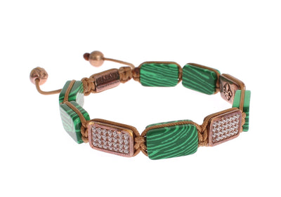 CZ Malachite 18K Gold 925 Bracelet
