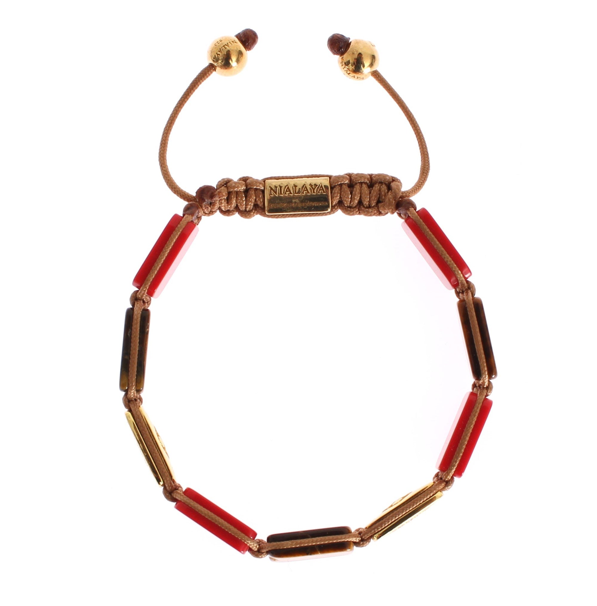 CZ Tiger Eye Coral Gold 925 Bracelet