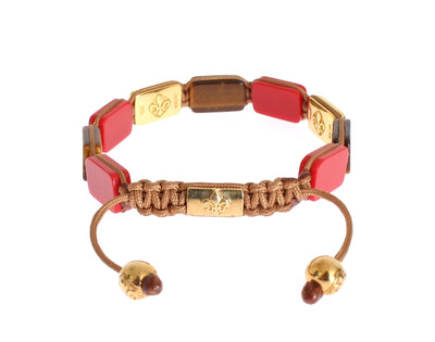 CZ Tiger Eye Coral Gold 925 Bracelet