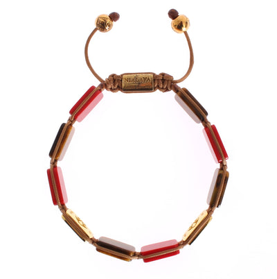 CZ Tiger Eye Coral Gold 925 Bracelet