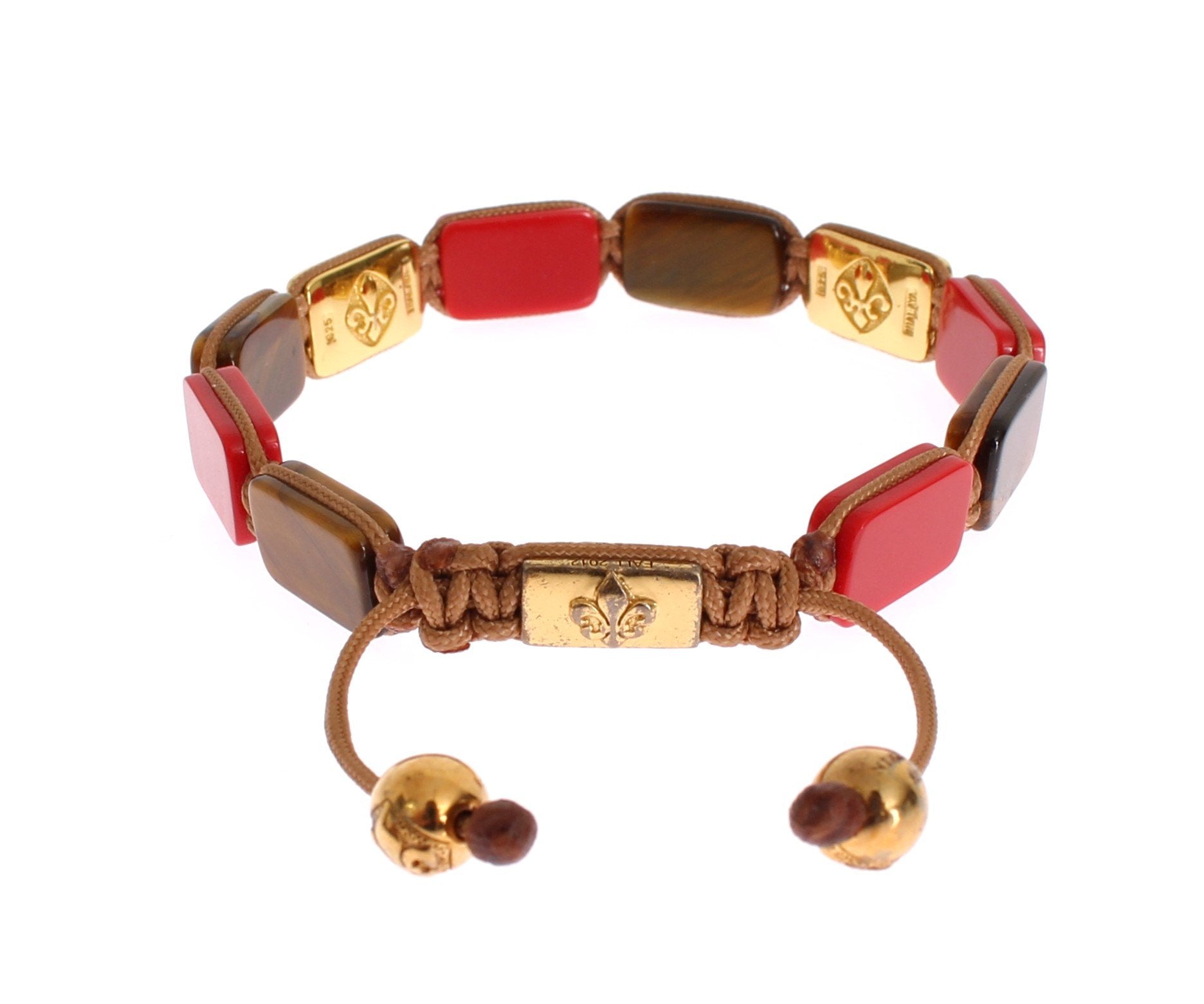CZ Tiger Eye Coral Gold 925 Bracelet