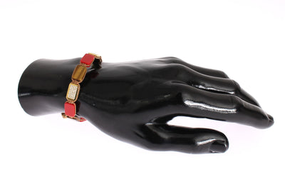 CZ Tiger Eye Coral Gold 925 Bracelet