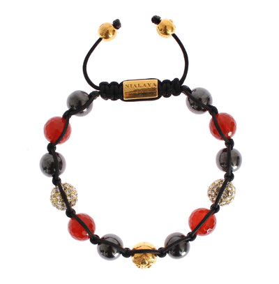 CZ Hematite Carnelian Gold 925 Bracelet