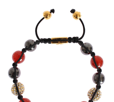 CZ Hematite Carnelian Gold 925 Bracelet