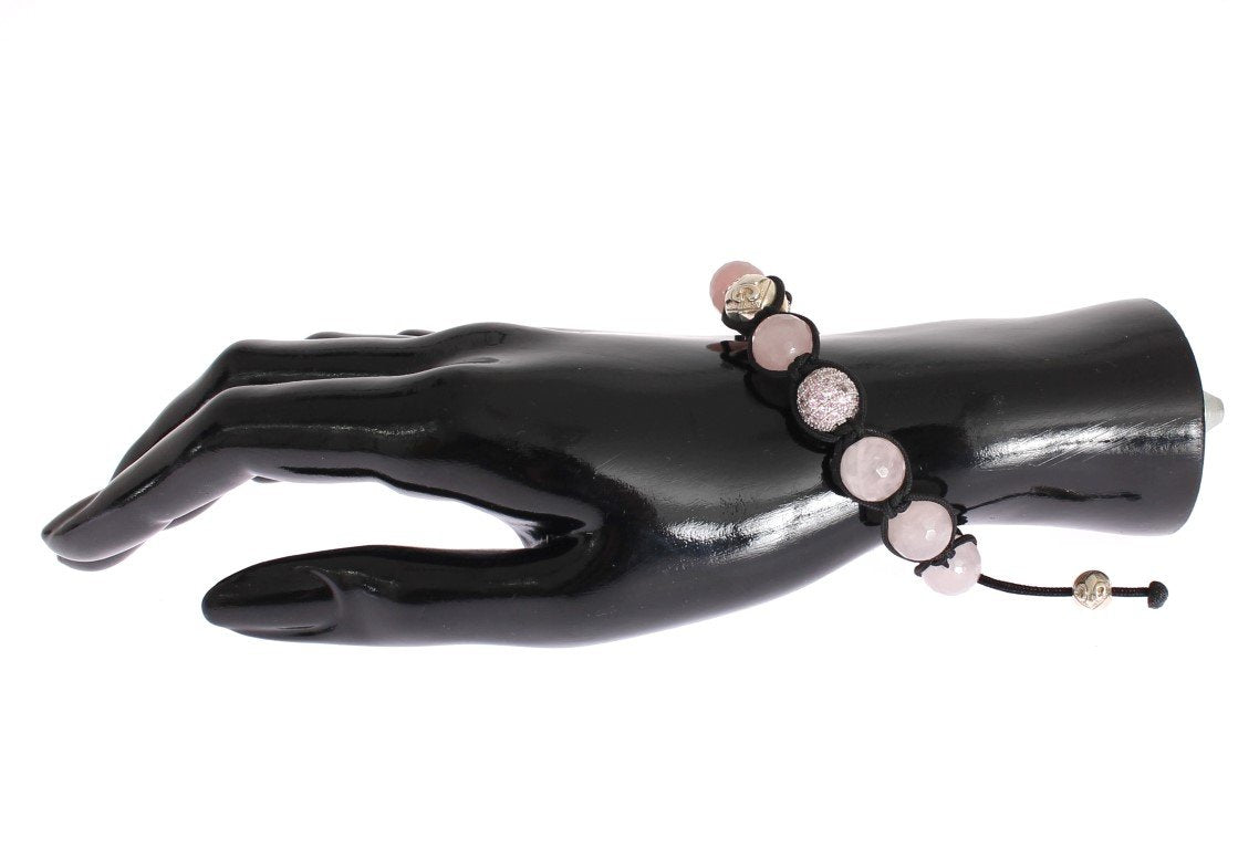 Rose Quartz CZ 925 Silver Bracelet