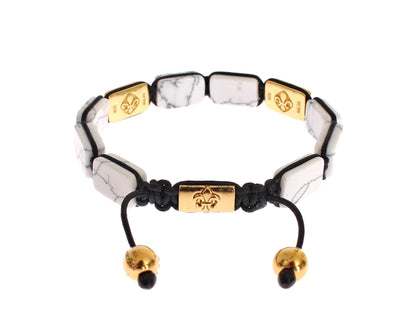 CZ Howlite Gold 925 Bracelet