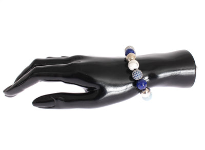 CZ Agate Howlite Aquamarine 925 Bracelet