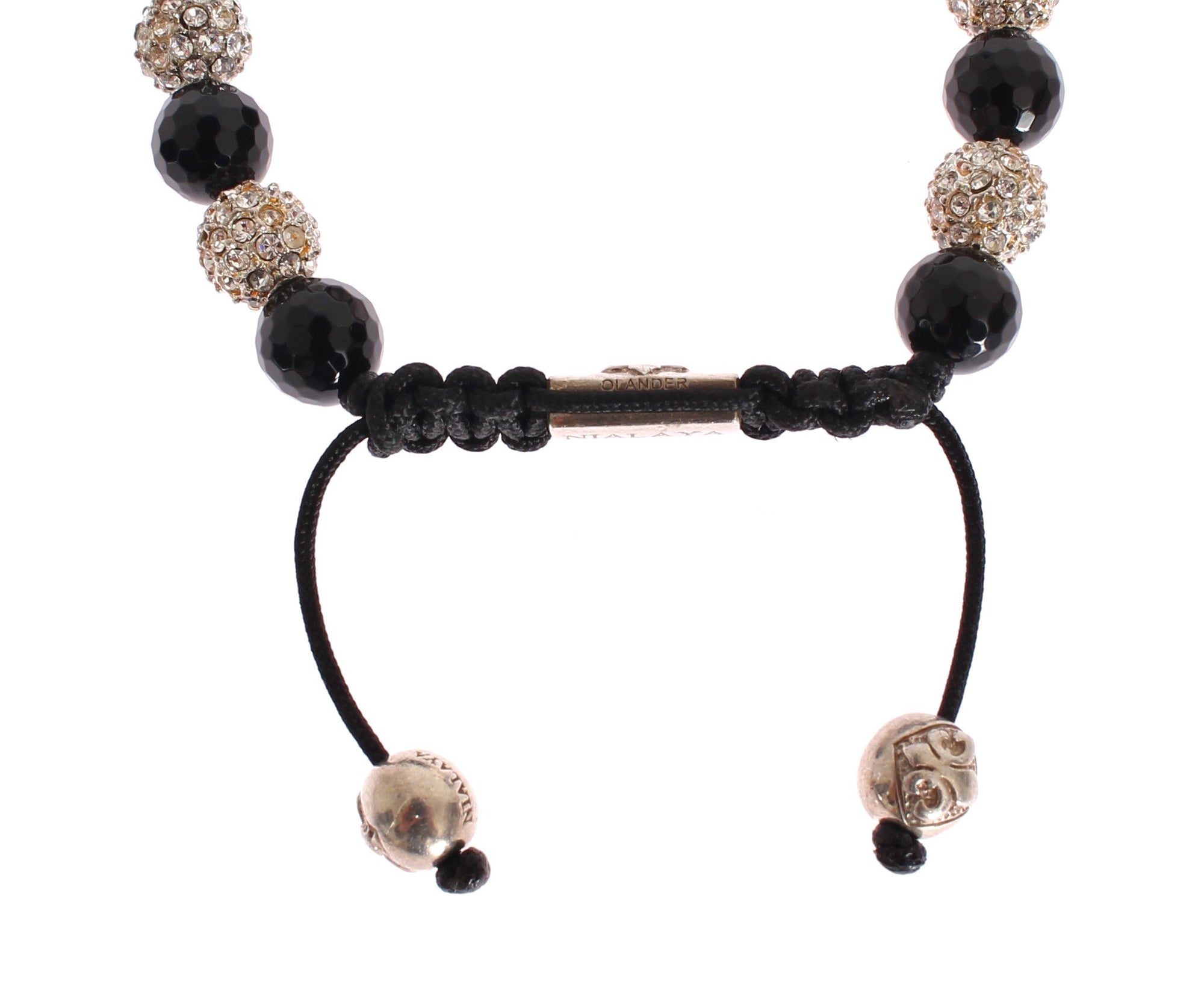 Black Agate Crystal 925 Bracelet