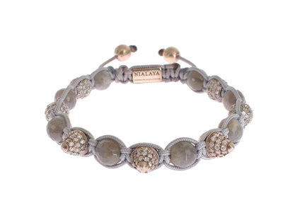 CZ Cone Labrodite 925 Silver Bracelet