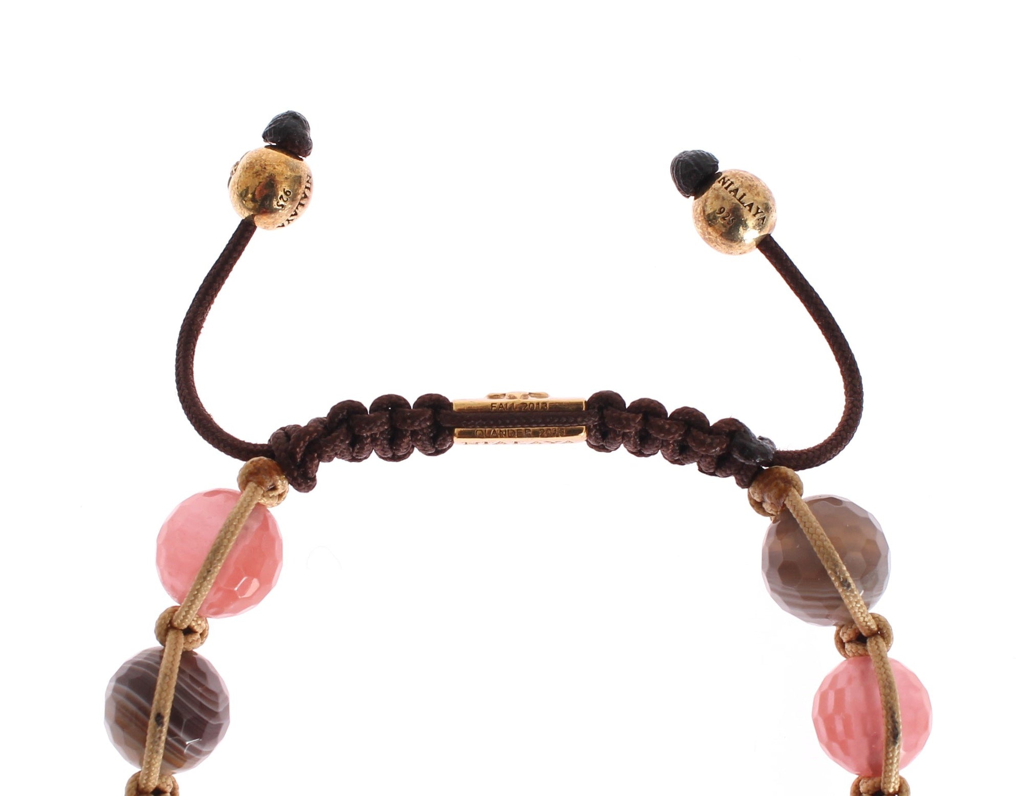 CZ Agate Quartz Gold 925 Silver Bracelet