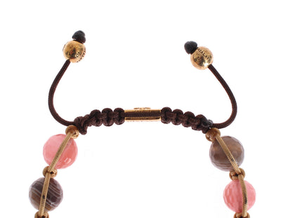 CZ Agate Quartz Gold 925 Silver Bracelet