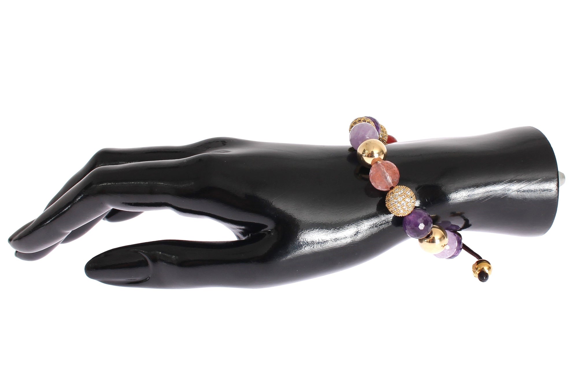 CZ Quartz Jade Amethyst Gold 925 Bracelet