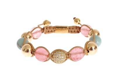 CZ Quartz Opal Gold 925 Silver Bracelet