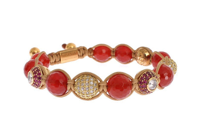 CZ Carnelian 14K Gold 925 Silver Bracelet