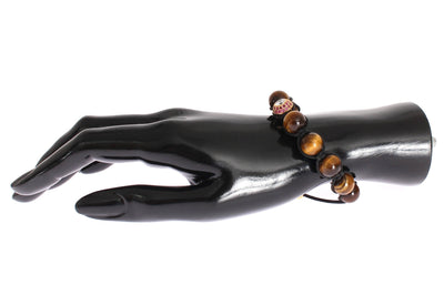 CZ Tiger Eye 18K Gold 925 Silver Bracelet