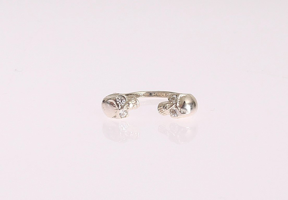 Black CZ Cross Rhodium 925 Ring