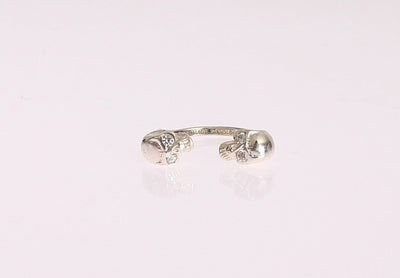 Black CZ Cross Rhodium 925 Ring