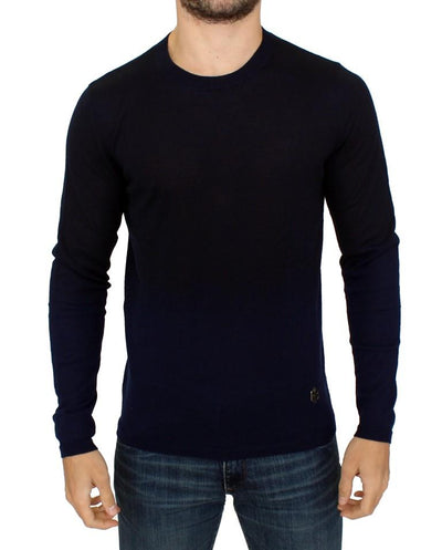 Blue wool crewneck sweater