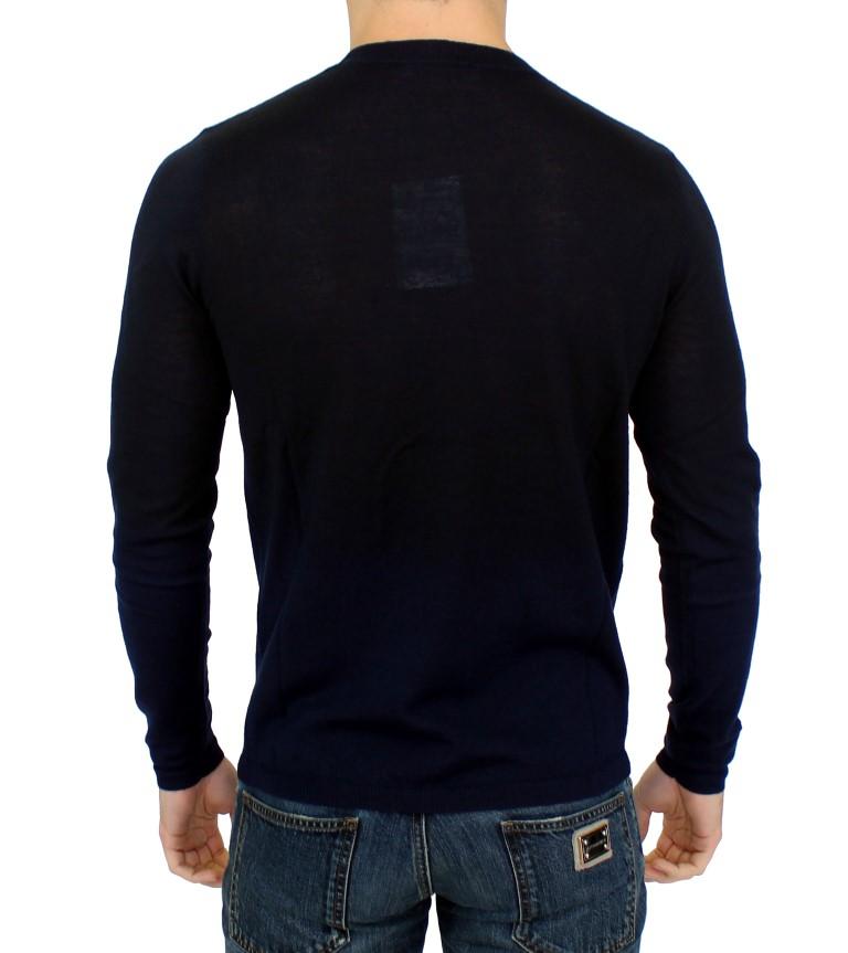 Blue wool crewneck sweater