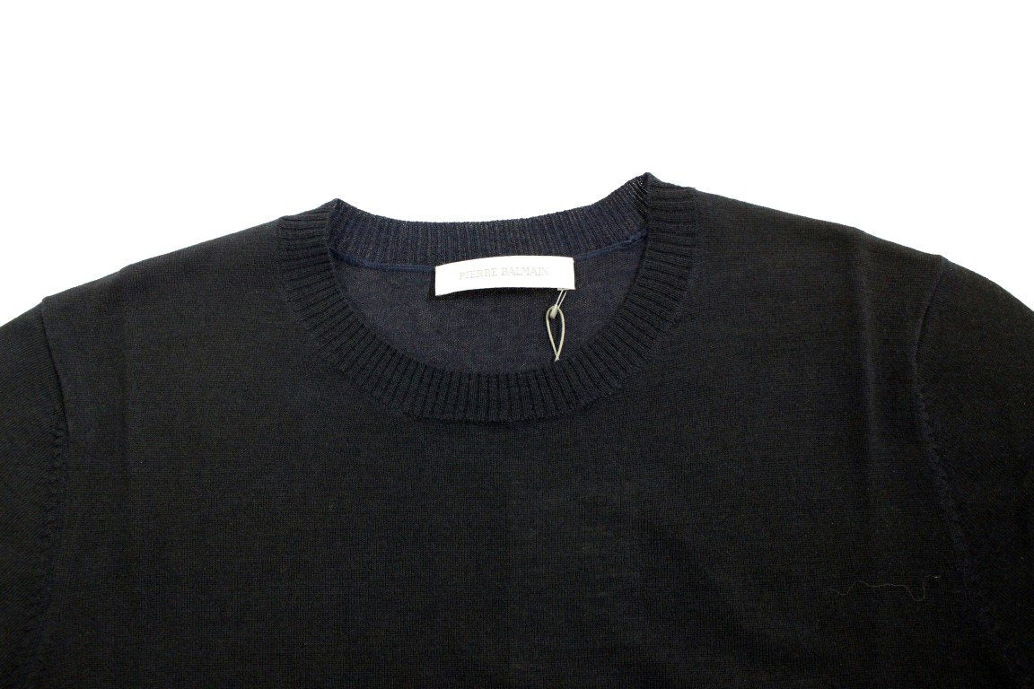 Blue wool crewneck sweater