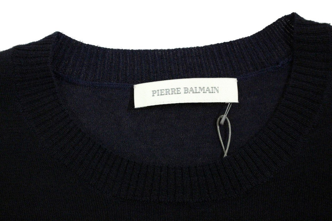 Blue wool crewneck sweater