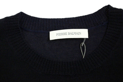 Blue wool crewneck sweater