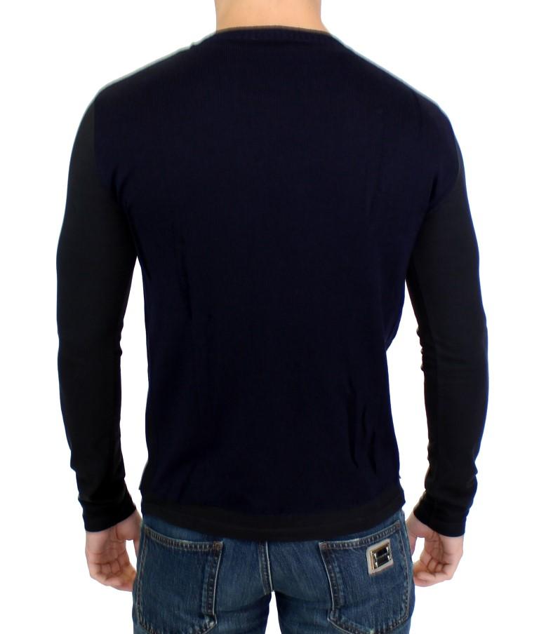 Blue wool crewneck sweater