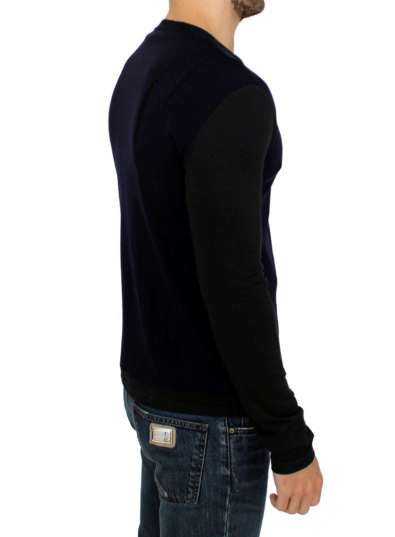 Blue wool crewneck sweater
