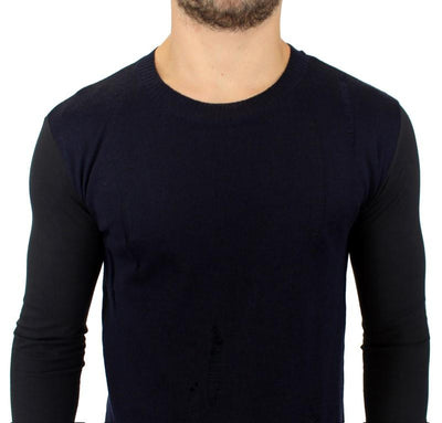 Blue wool crewneck sweater