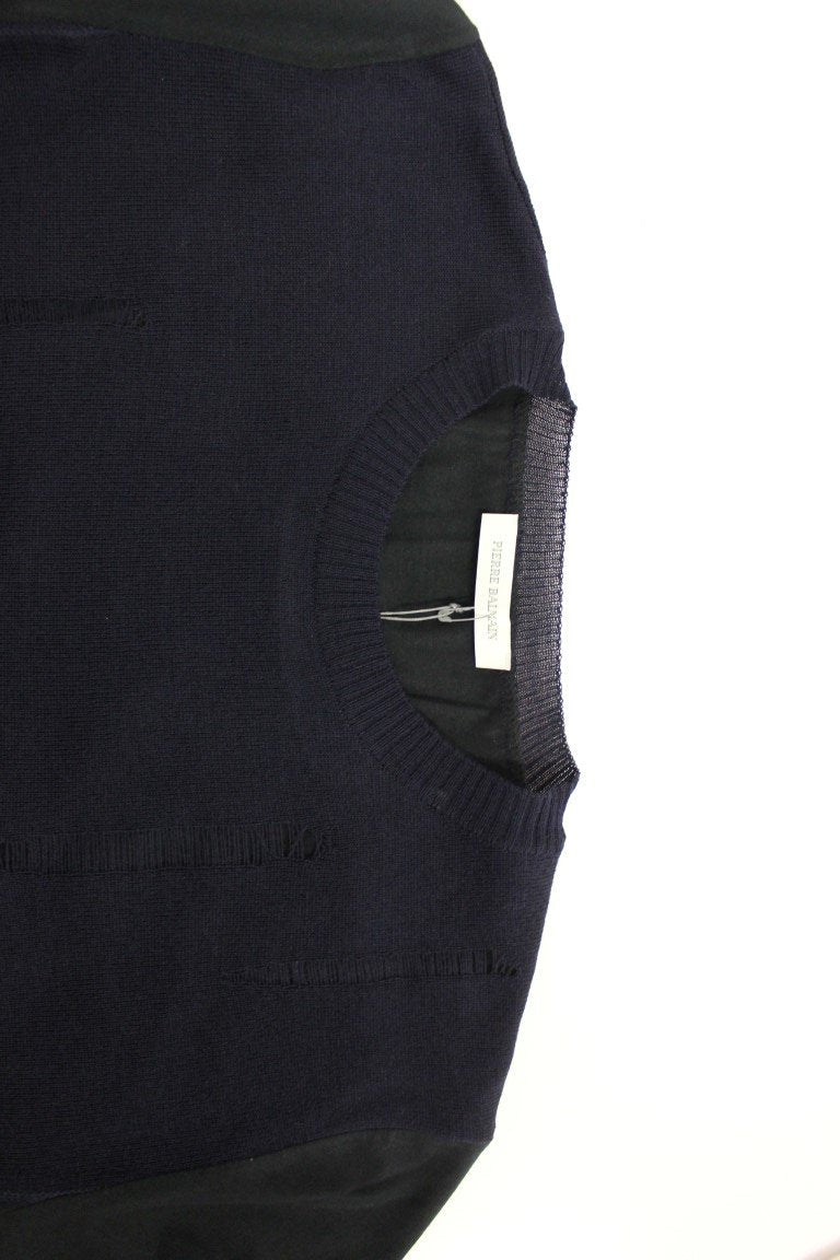 Blue wool crewneck sweater
