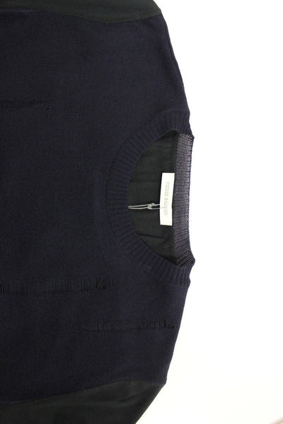 Blue wool crewneck sweater