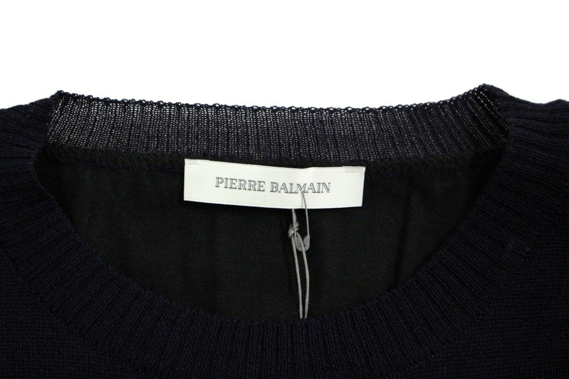 Blue wool crewneck sweater