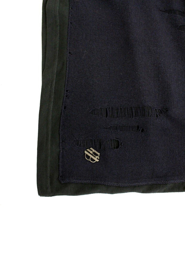 Blue wool crewneck sweater