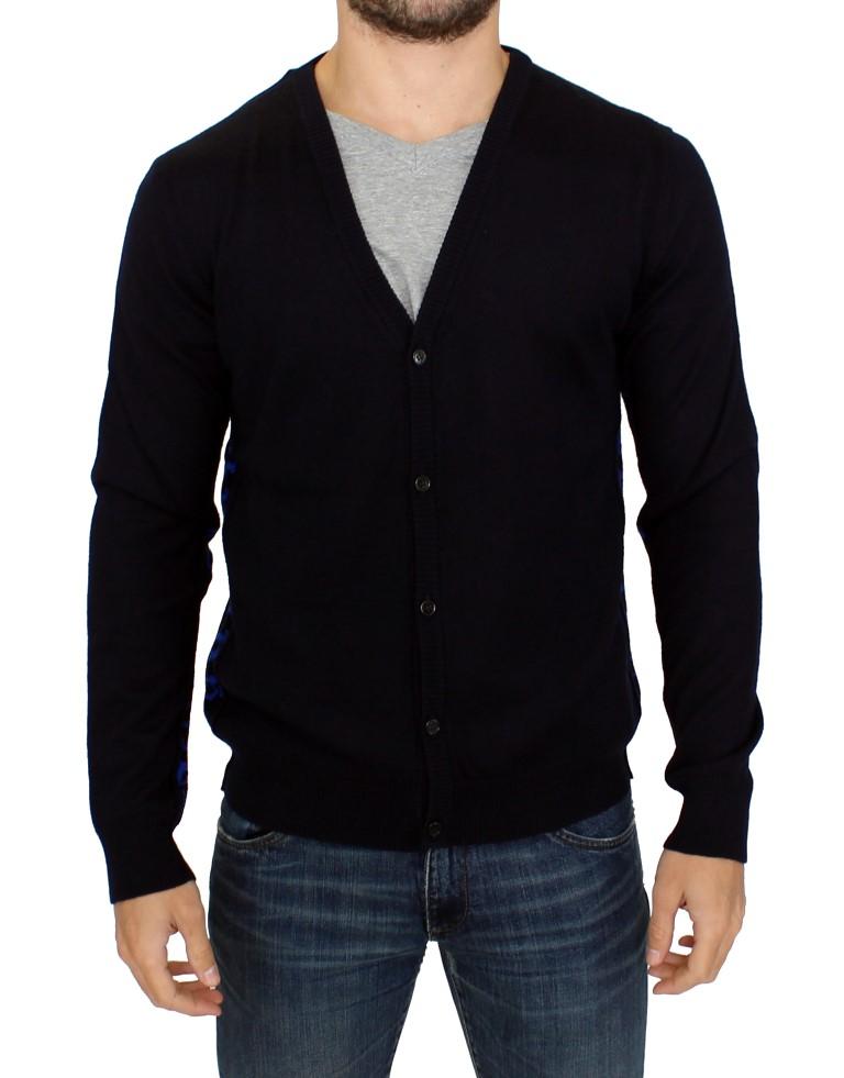 Dark blue wool cardigan