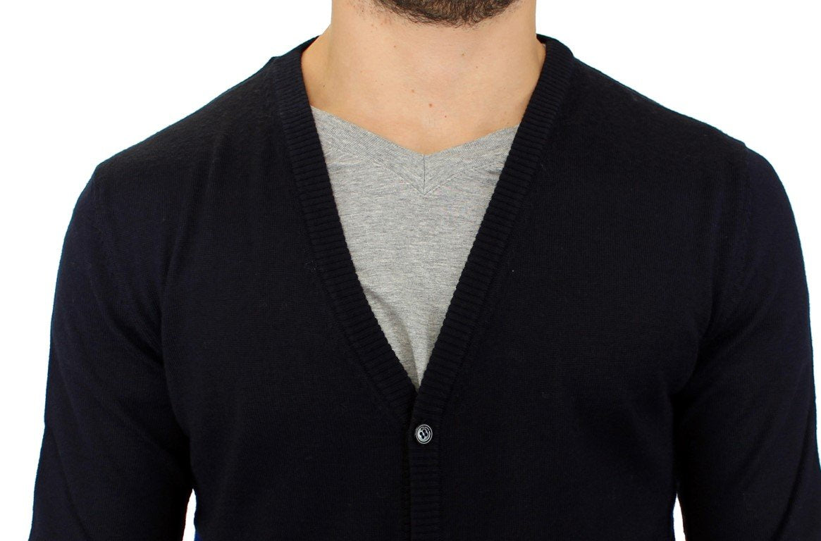 Dark blue wool cardigan