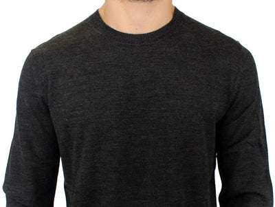 Gray wool crewneck sweater