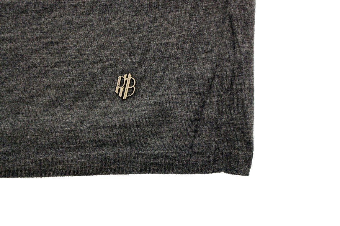 Gray wool crewneck sweater