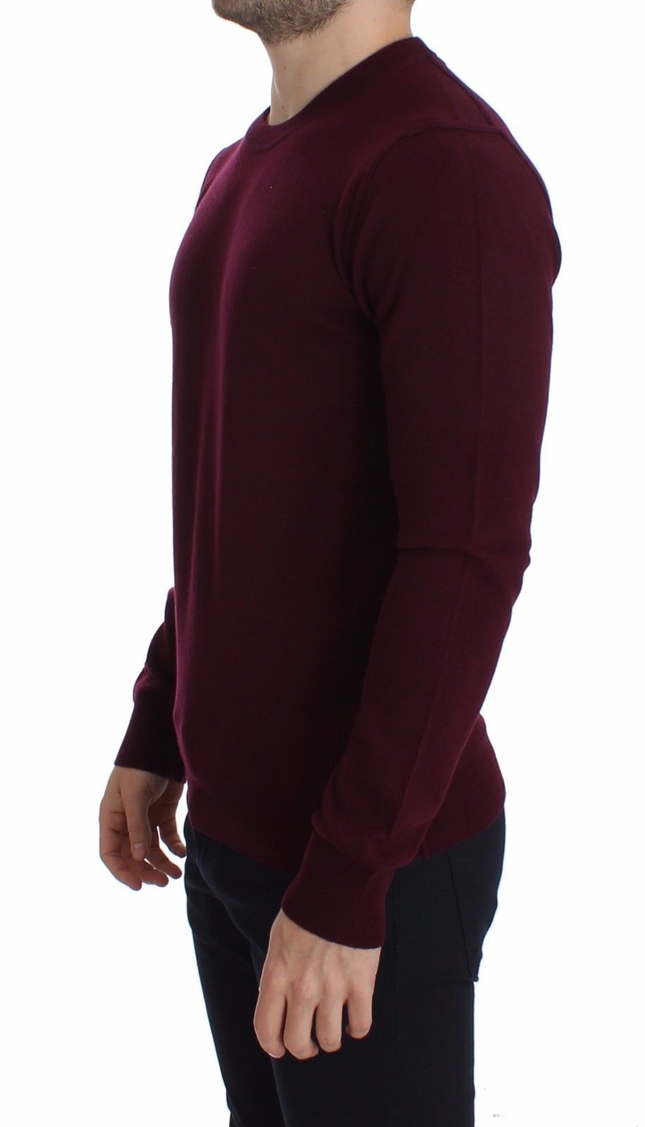 Bordeaux Cashmere Crew-neck Sweater Pullover