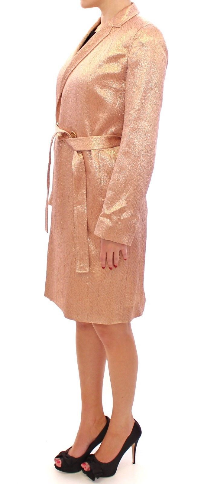 Pink Wrap Slim Coat Jacket Giacca
