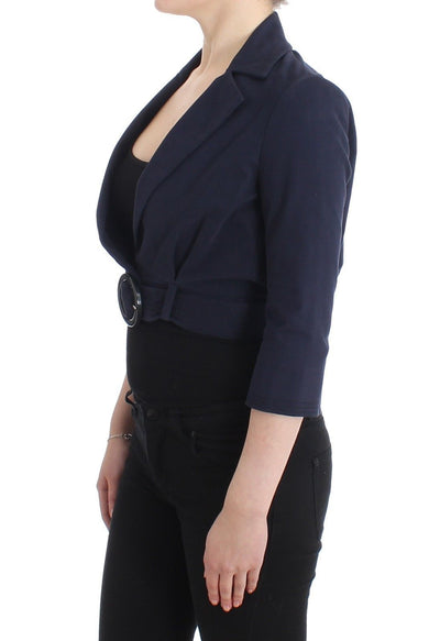 Blue Short Cropped Jacket Shrug Blazer