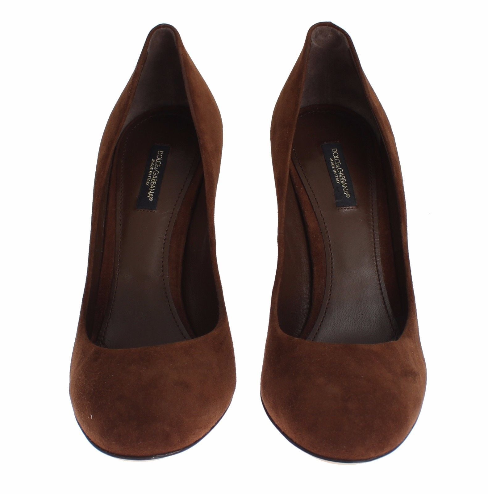 Brown Suede Block Heels Classic Pumps Shoes