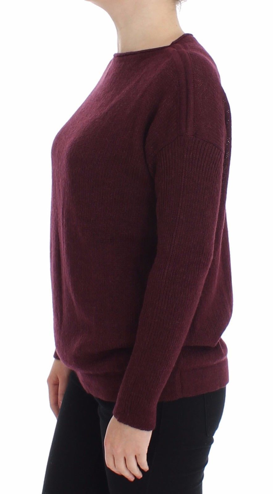 Bordeaux Knitted Pullover Sweater Top