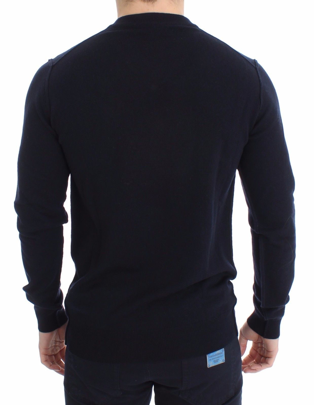 Blue Cashmere V-neck Sweater Pullover Top