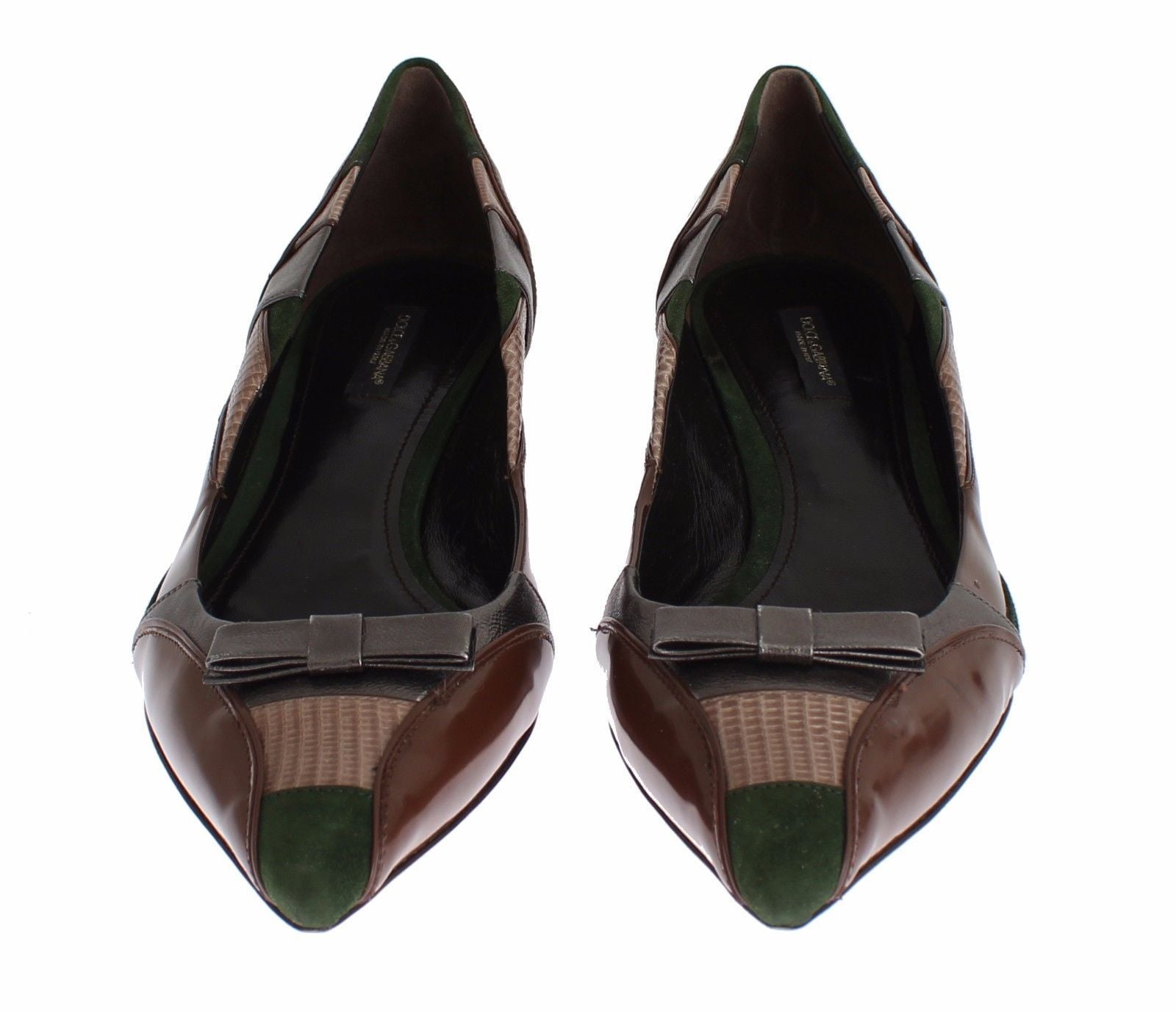 Brown Suede Leather Kitten Heels Shoes