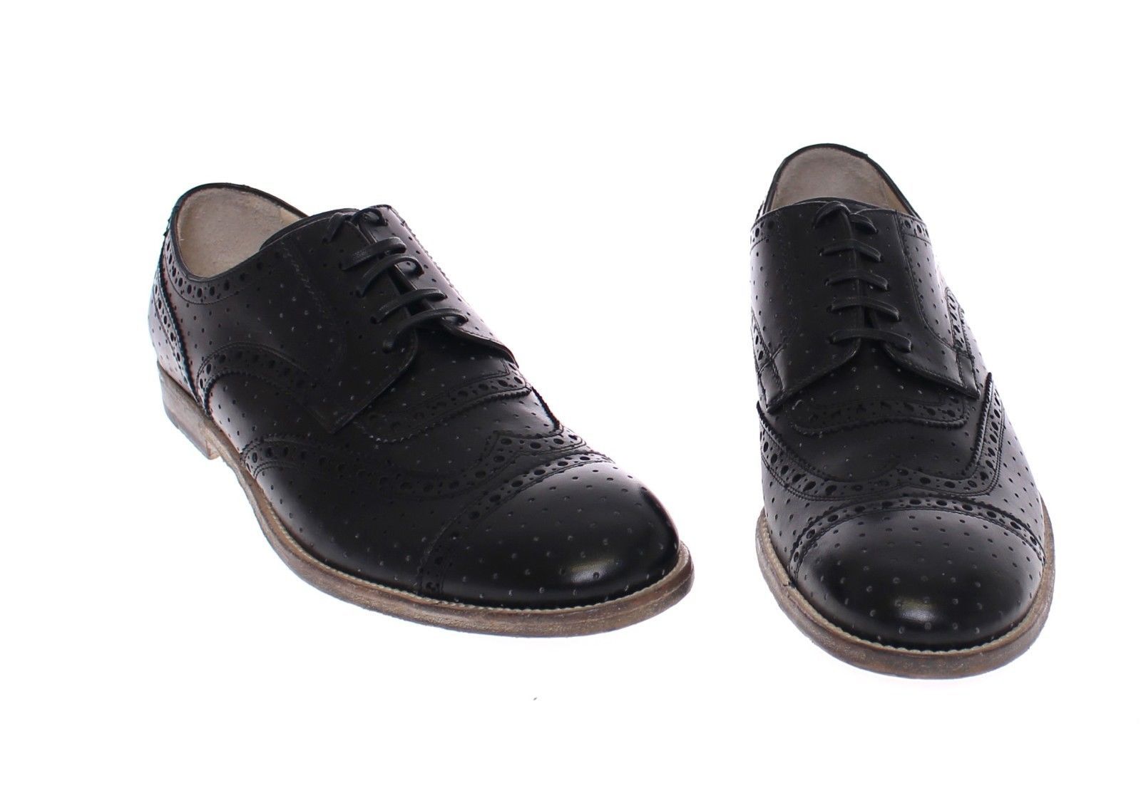 Black Leather Wingtip Formal Shoes